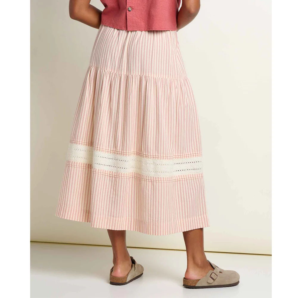 Airscape Midi Skirt - Dusty Cedar Stripe - Image 2