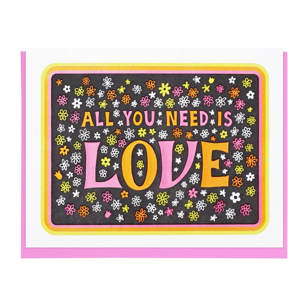 All You Need Is Love Flower Card