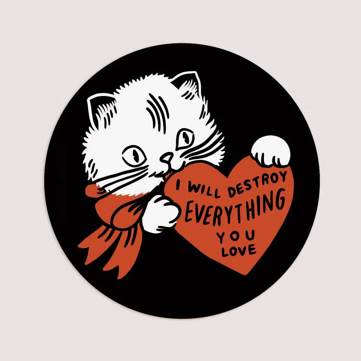 Destroy Cat Sticker
