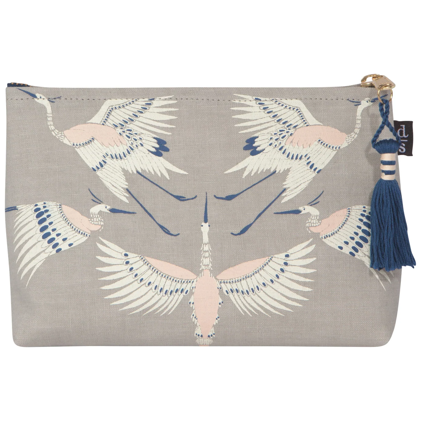 Flight of Fancy Large Linen Cosmetic Bag