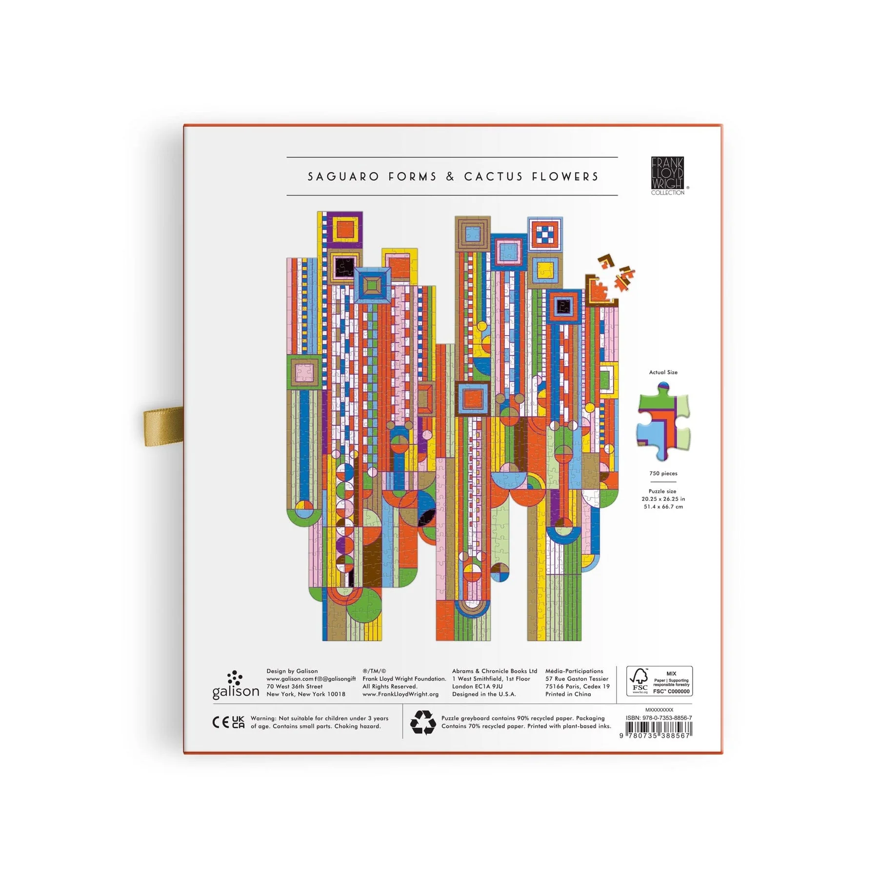 Frank Lloyd Wright Saguaro Cactus & Forms 750 Piece Shaped Foil Puzzle - Image 6