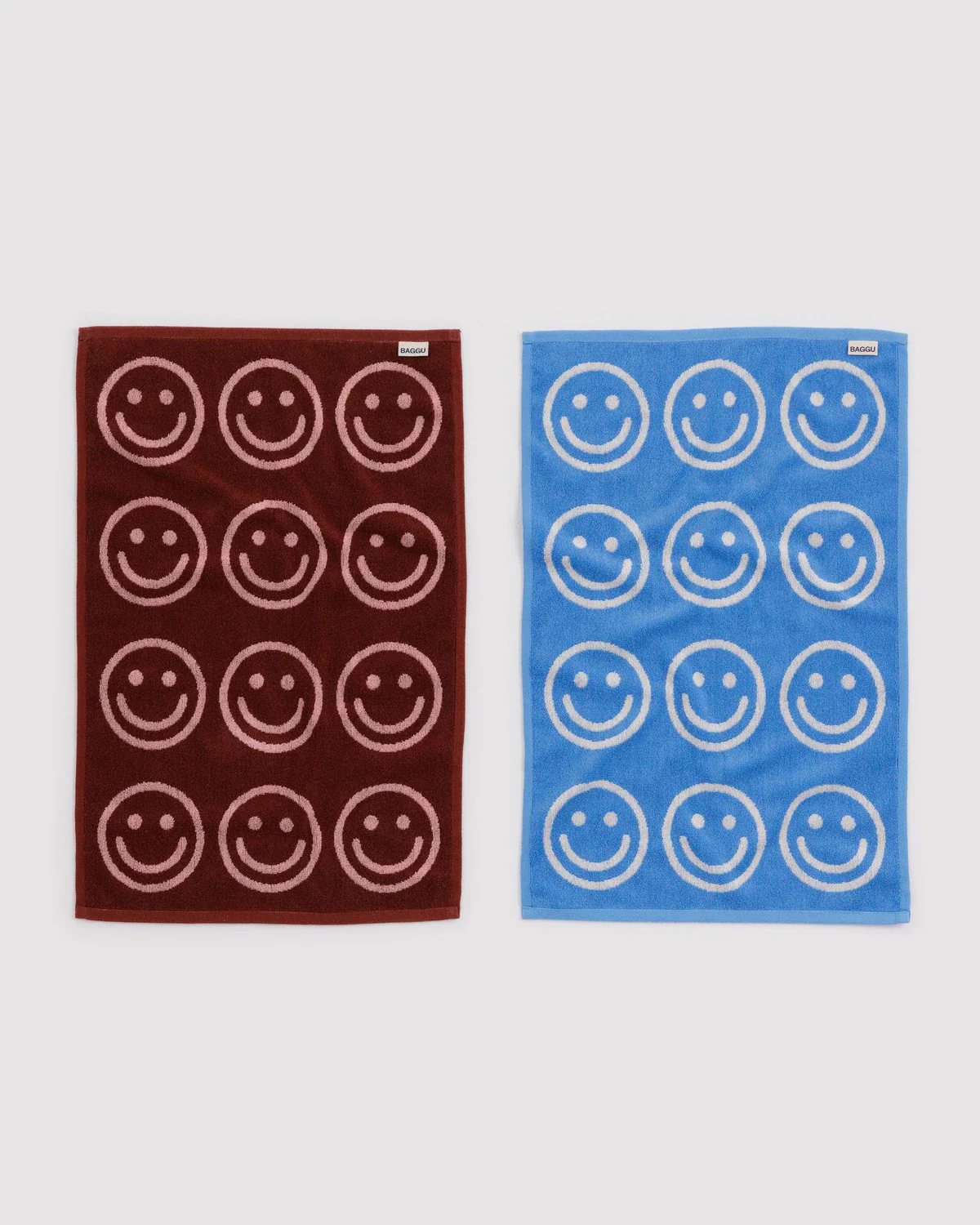 Hand Towel Set of 2 - Sky Blue and Blush Happy - Image 2