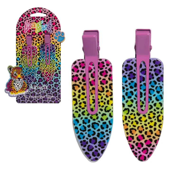 Lisa Frank XL Creaseless Clips- Rainbow Leopard