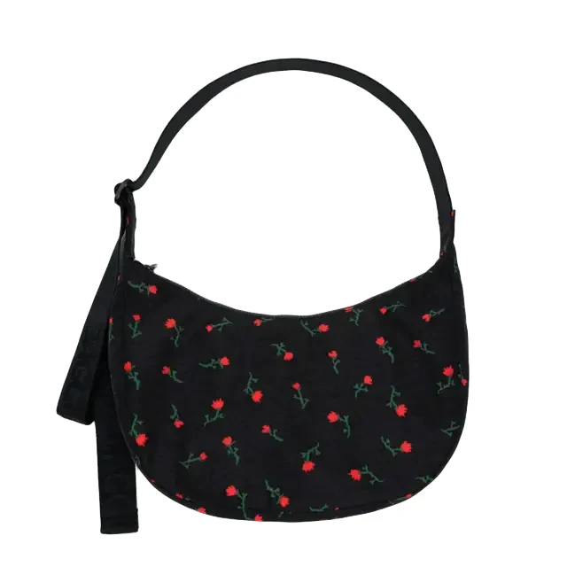 Medium Nylon Crescent Bag - Painted Wildflower