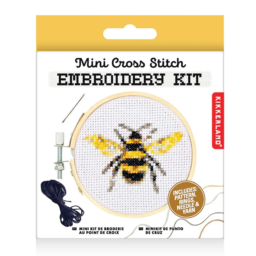 Mini Cross Stitch Embroidery Kit - Bee - Image 3