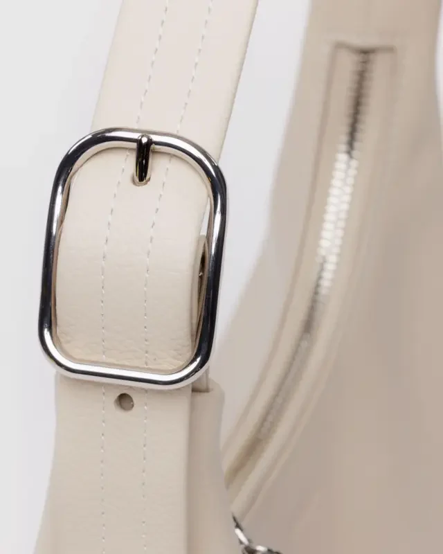 Mini Recycled Leather Shoulder Bag- Stone - Image 3