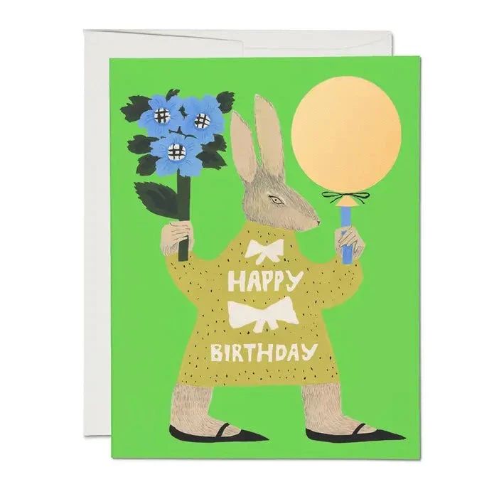 Party Rabbit Birthday Card