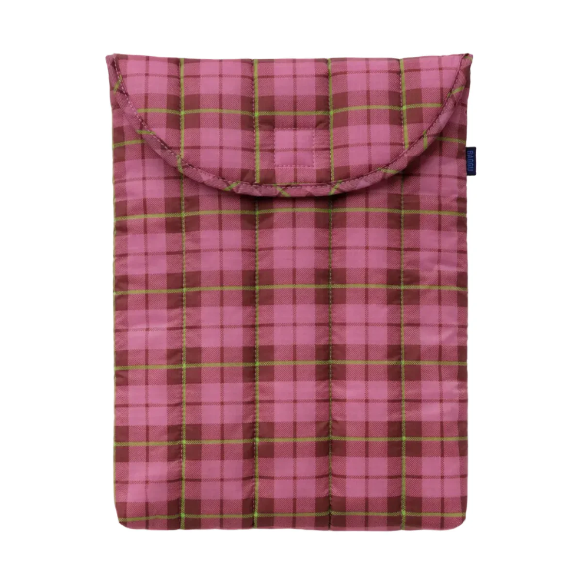 Puffy Laptop Sleeve 13"/14" - Azalea Pink Tartan