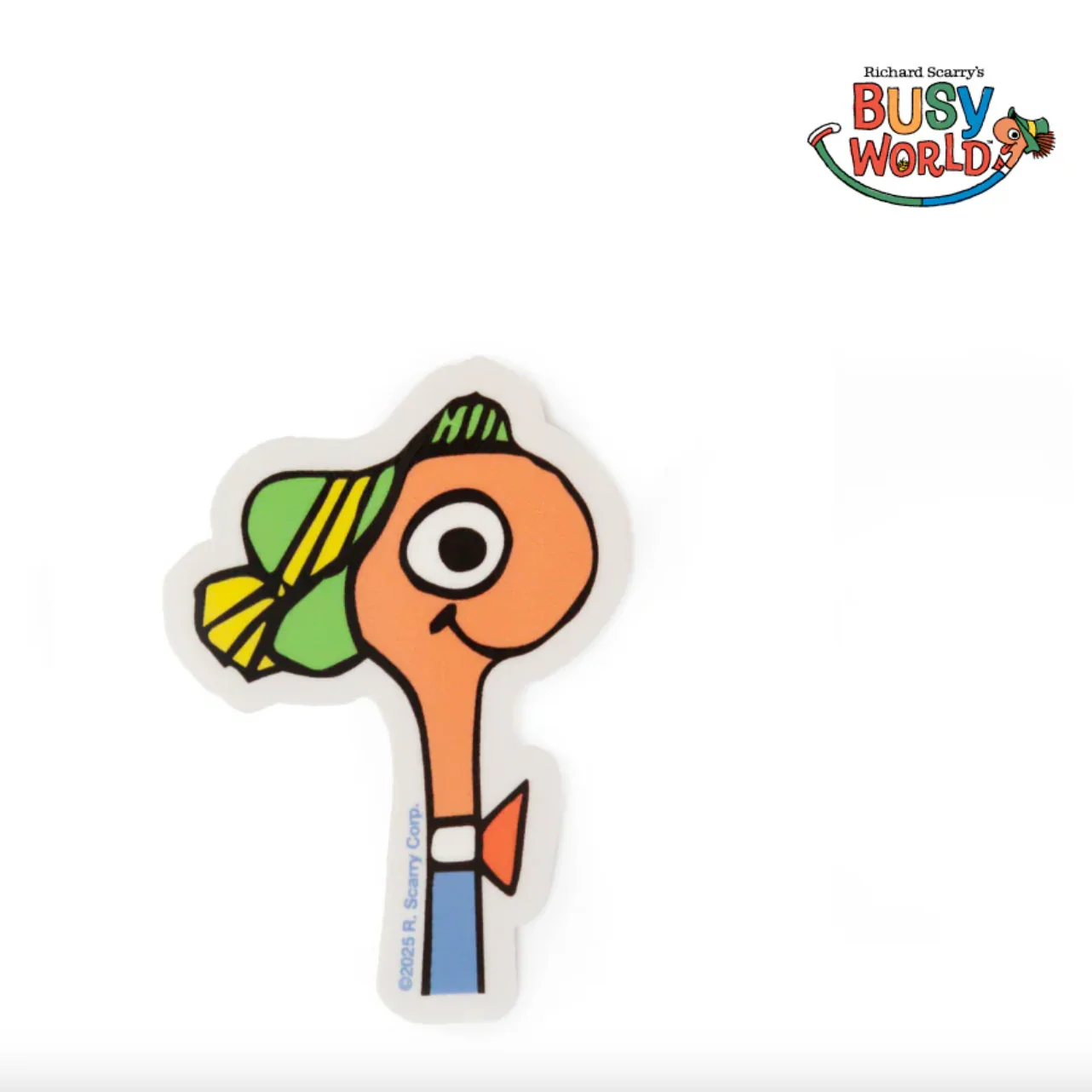 Richard Scarry Lowly Worm Bust Sticker