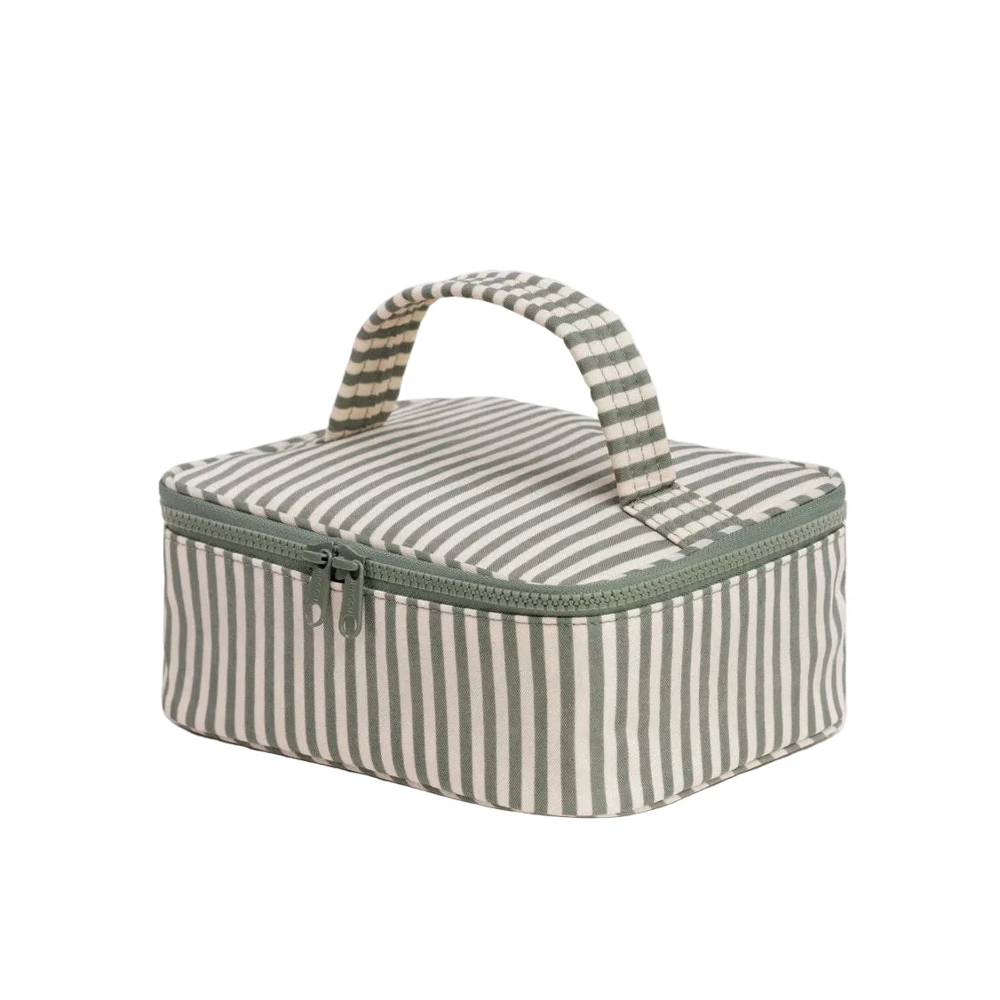 Small Cosmetic Case - Sage Stripe