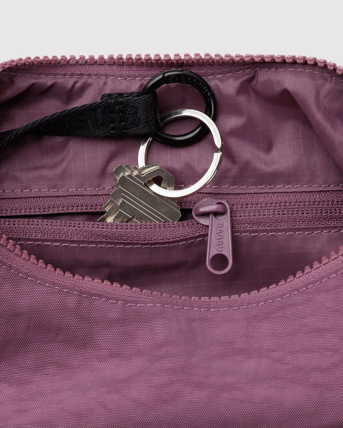 Small Nylon Crescent Bag - Wild Plum - Image 3