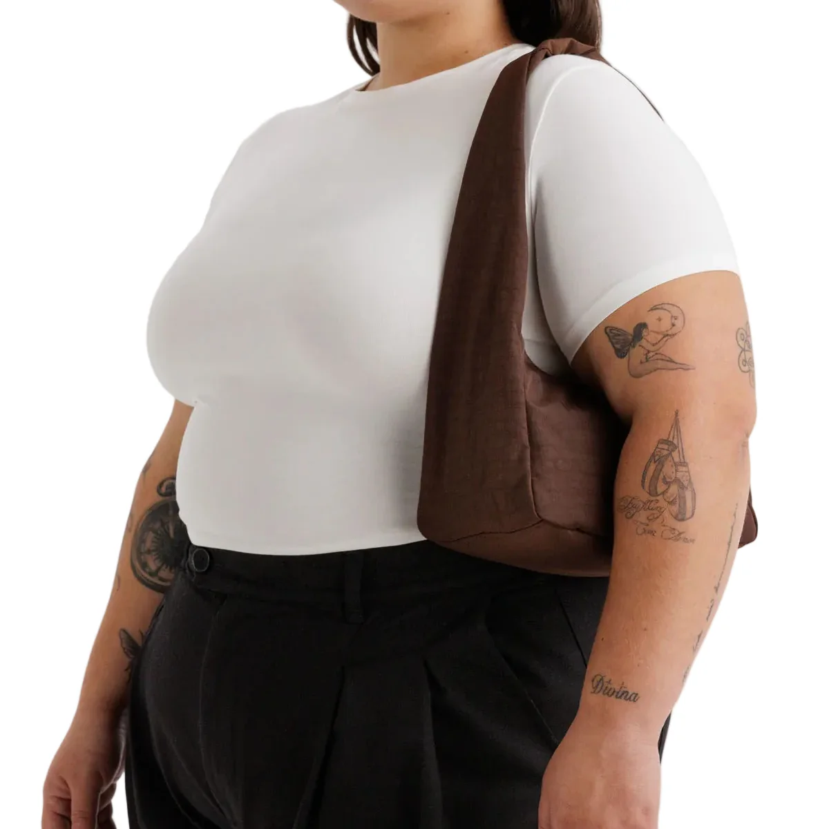 Small Nylon Meringue Bag - Coffee - Image 2