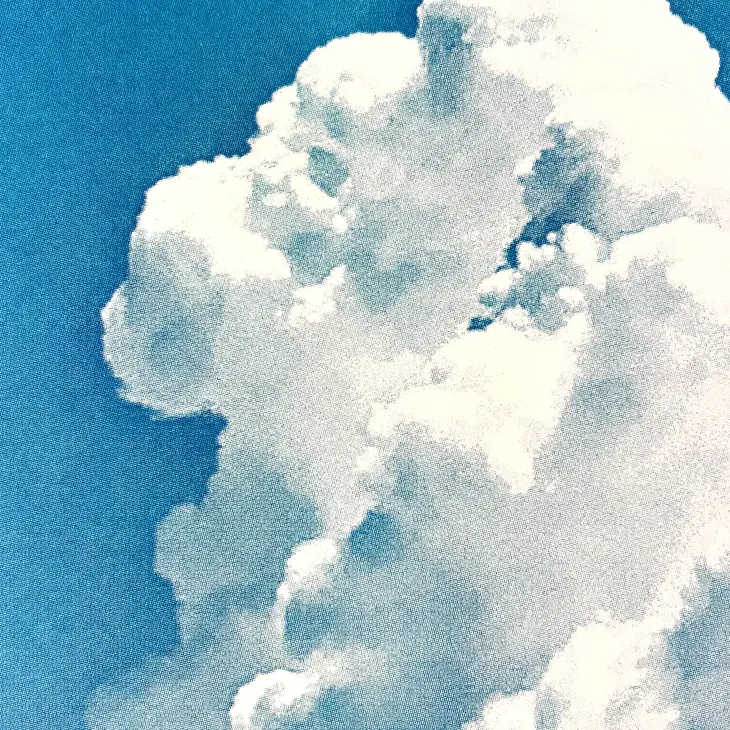 Southwest Clouds Cumulus Congestus - Art Risograph Print - Image 2